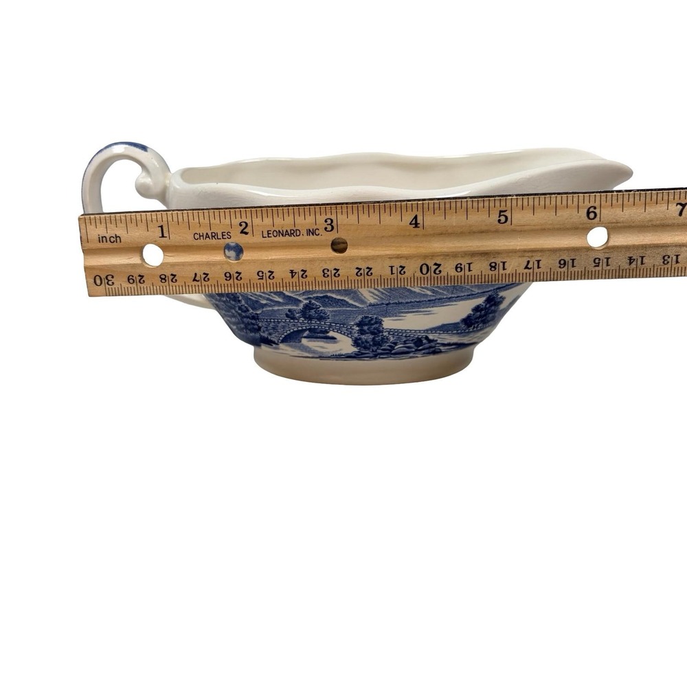 Royal Warwick Loch Maree Gravy Boat Lochs of Scotland Blue White England MCM - Picture 13 of 14